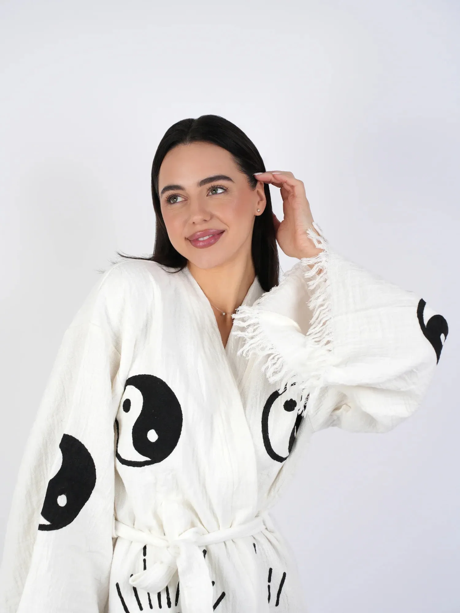 Peshtemal Yin Yang Kimono/ Robe
