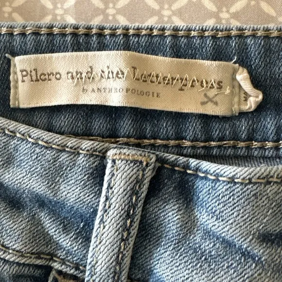 Pilcro and the Letterpress Ultra High Rise Skinny Jeans Ankle Raw Hem Size 28