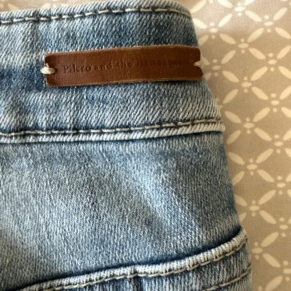 Pilcro and the Letterpress Ultra High Rise Skinny Jeans Ankle Raw Hem Size 28