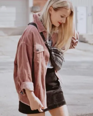 Pink   Corduroy Coat
