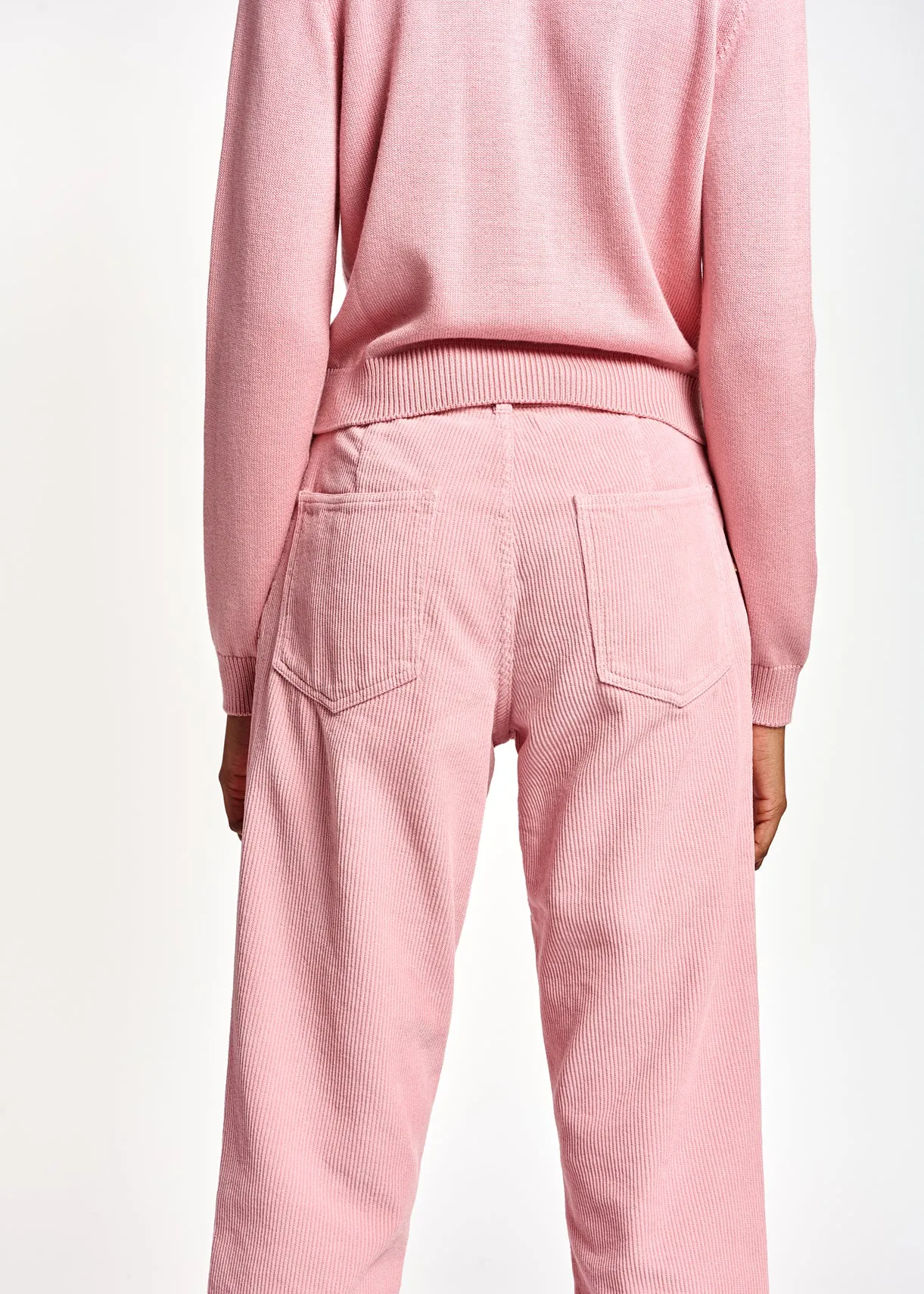Pink cotton-corduroy pants