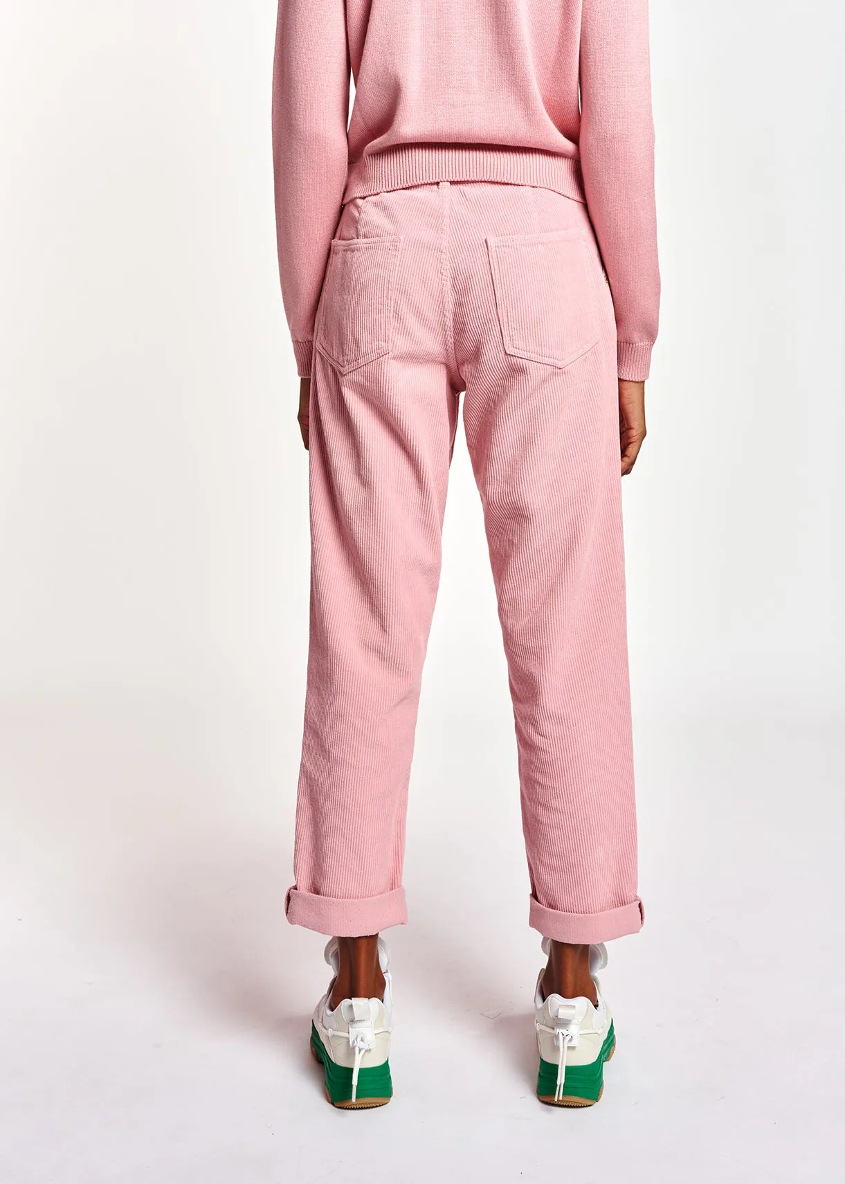 Pink cotton-corduroy pants