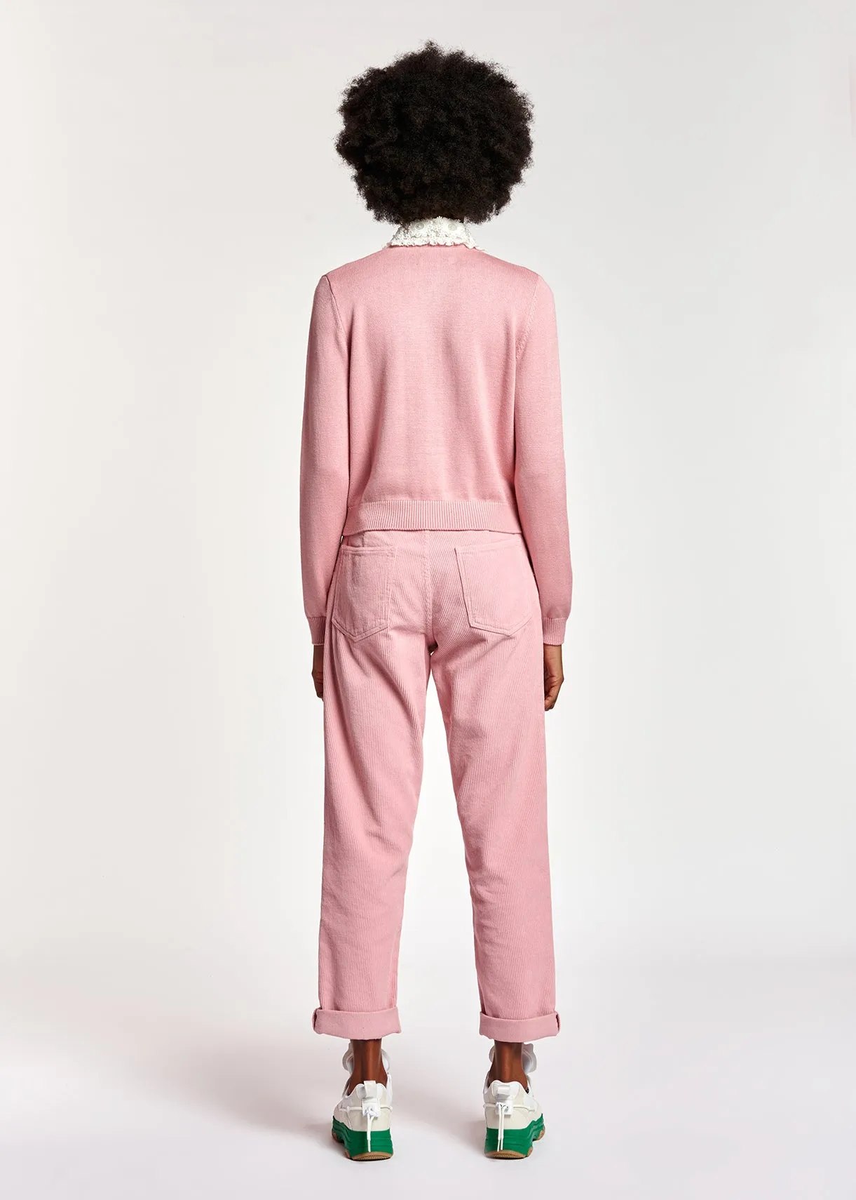 Pink cotton-corduroy pants