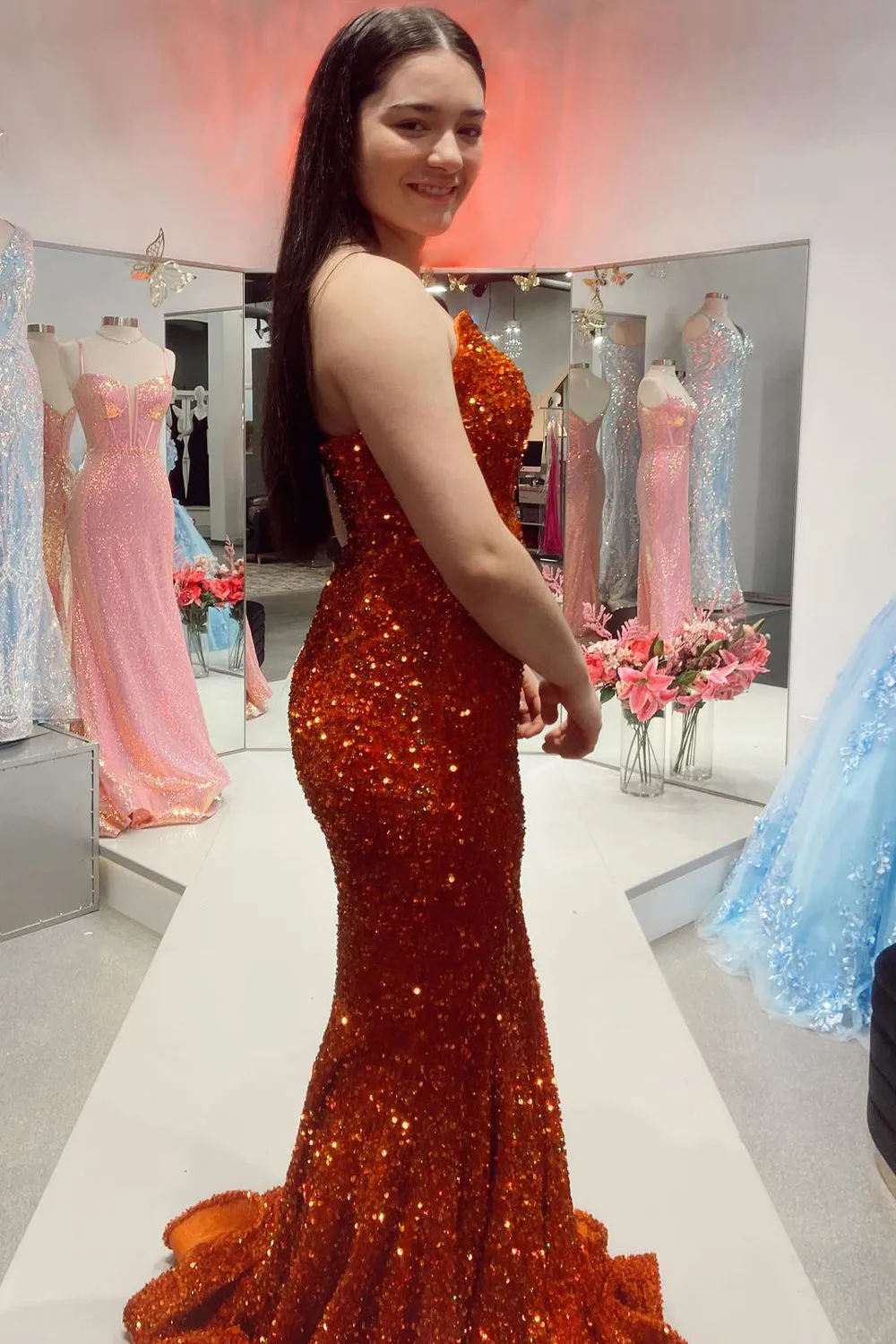 Pink Prom Dress Sweetheart Evening Dress