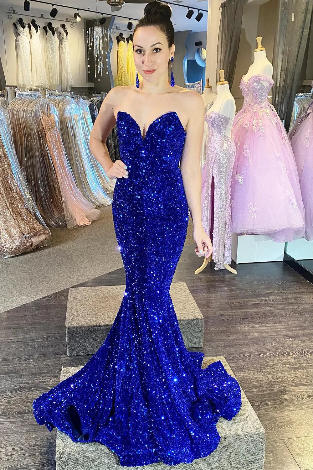Pink Prom Dress Sweetheart Evening Dress