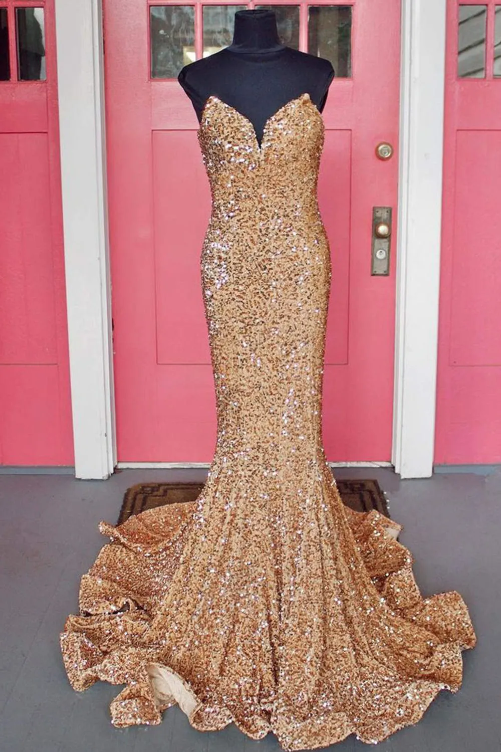 Pink Prom Dress Sweetheart Evening Dress
