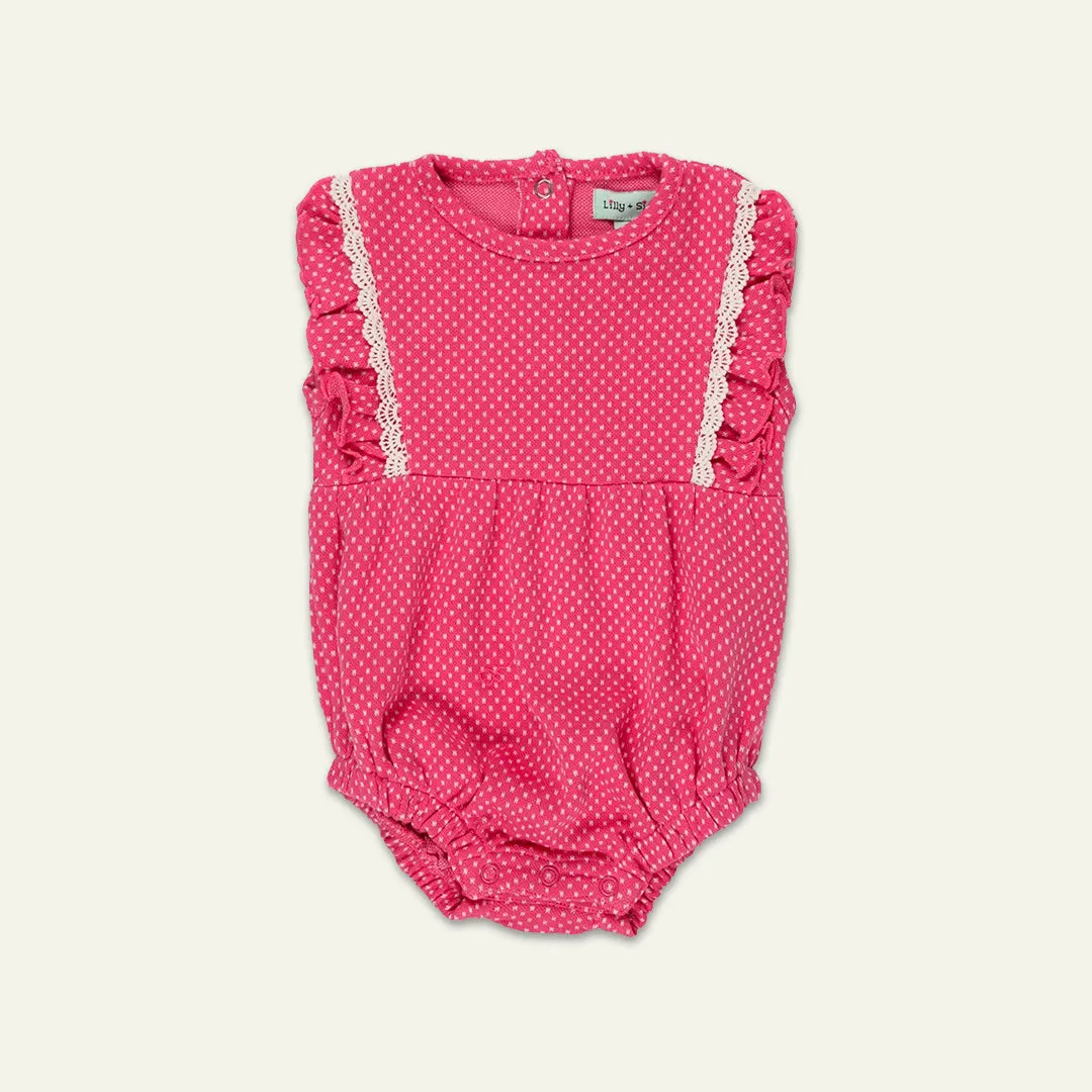 Pink Spots Print Romper
