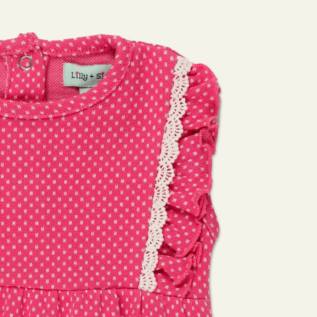 Pink Spots Print Romper