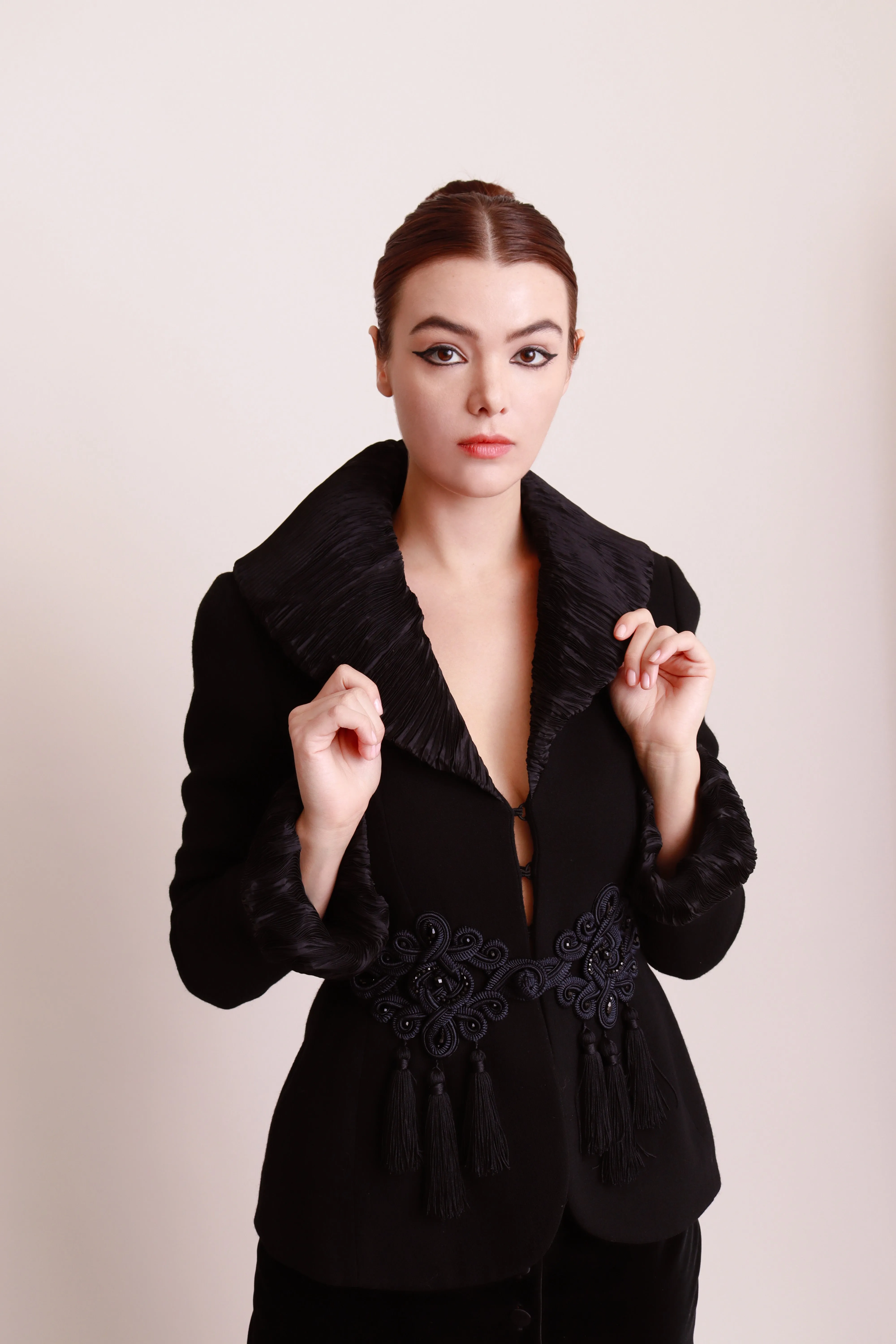 Plissé Pleat Wool Jacket