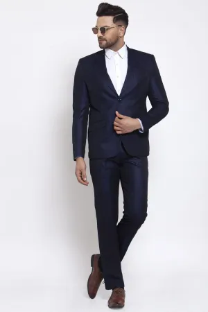 Poly Blend Blue Two Piece Suit