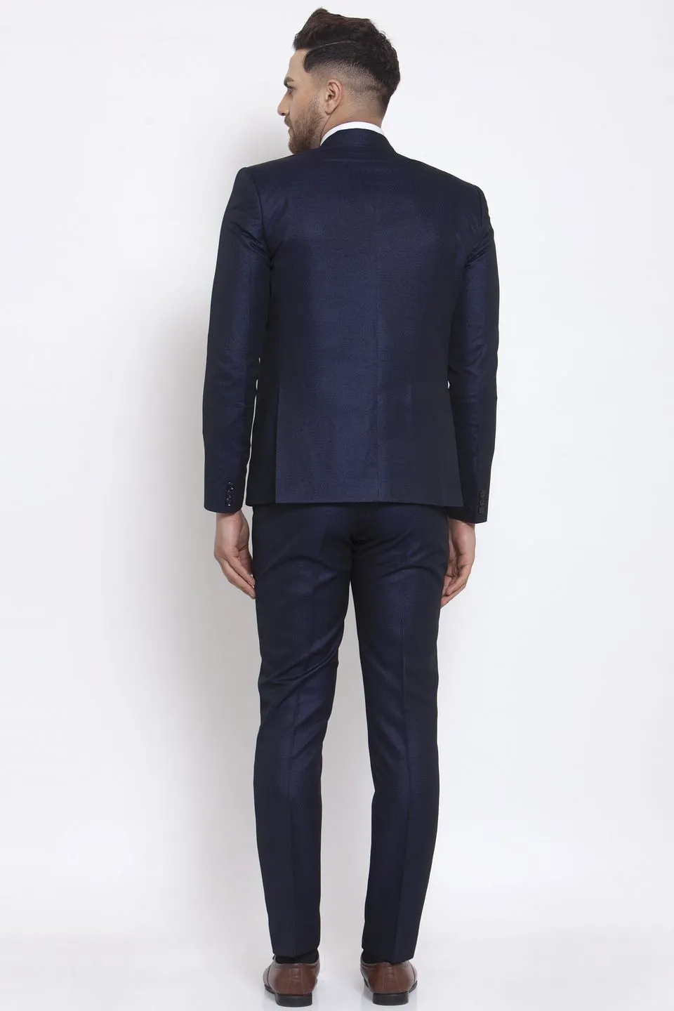 Poly Blend Blue Two Piece Suit