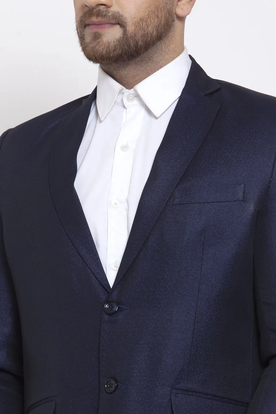 Poly Blend Blue Two Piece Suit