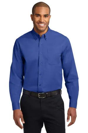 Port Authority Tall Long Sleeve Easy Care Shirt.  TLS608 Royal/ Classic Navy Tall