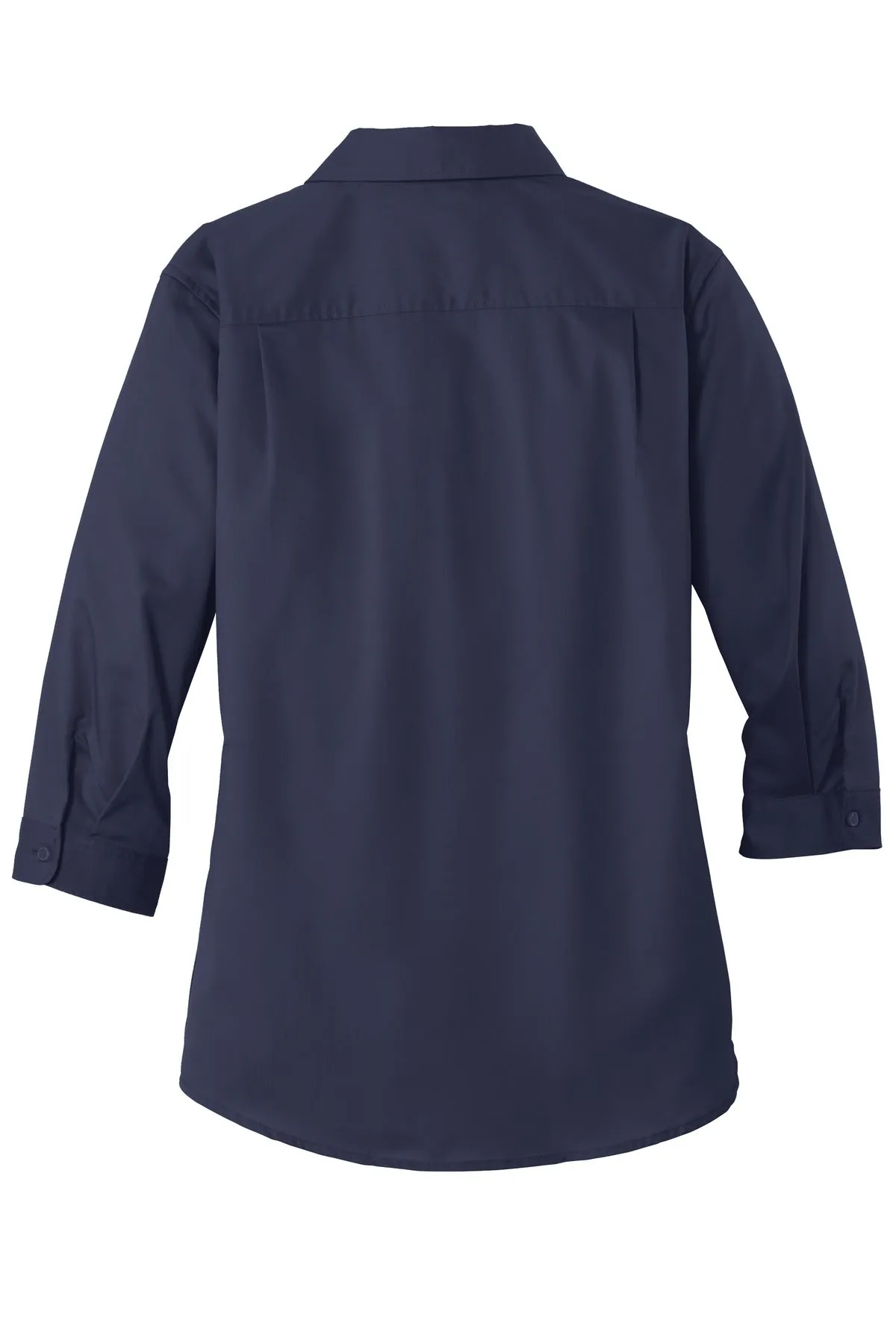 Port Authority Women's 3/4-Sleeve SuperPro Twill Shirt. L665 True Navy