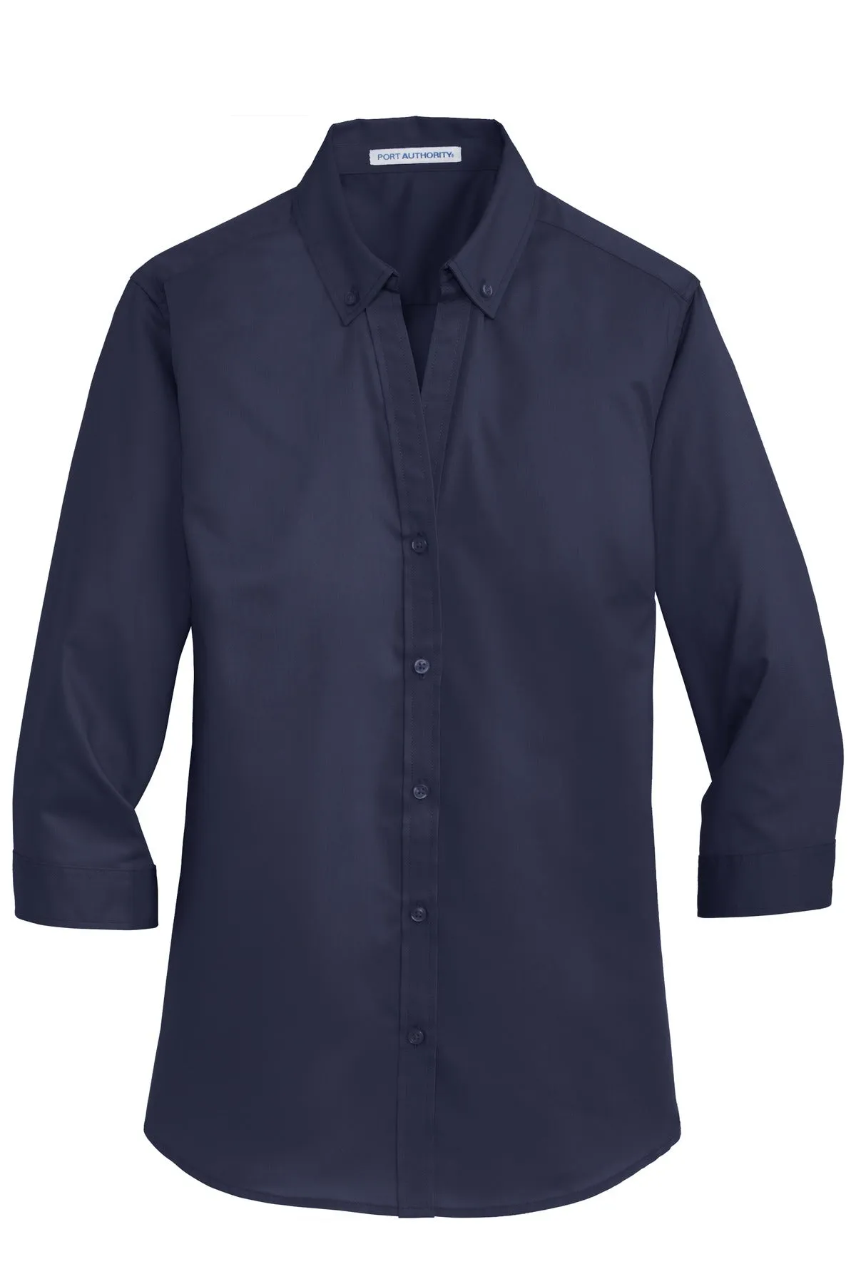 Port Authority Women's 3/4-Sleeve SuperPro Twill Shirt. L665 True Navy