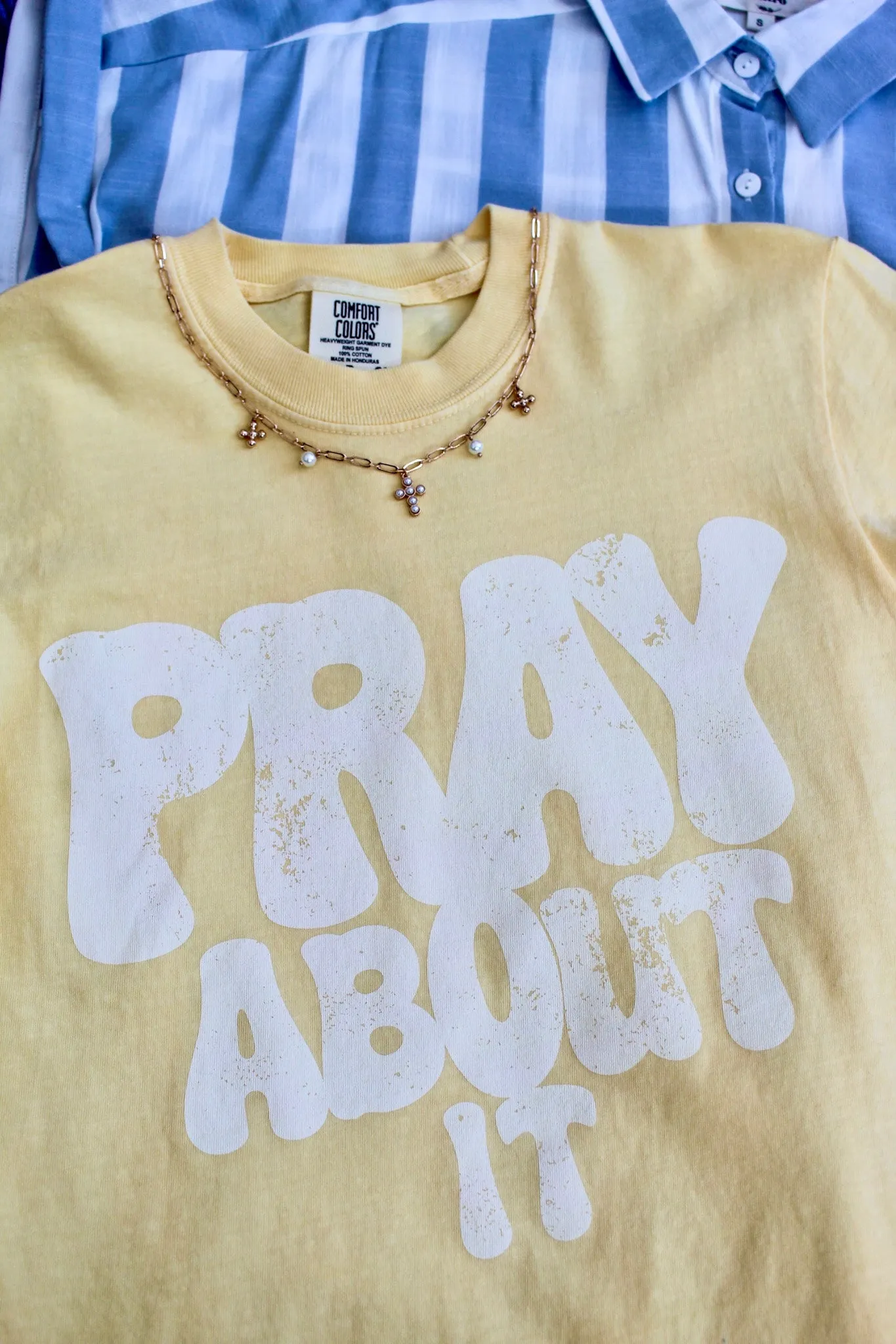 Pray About It Graphic Tee • Yellow
