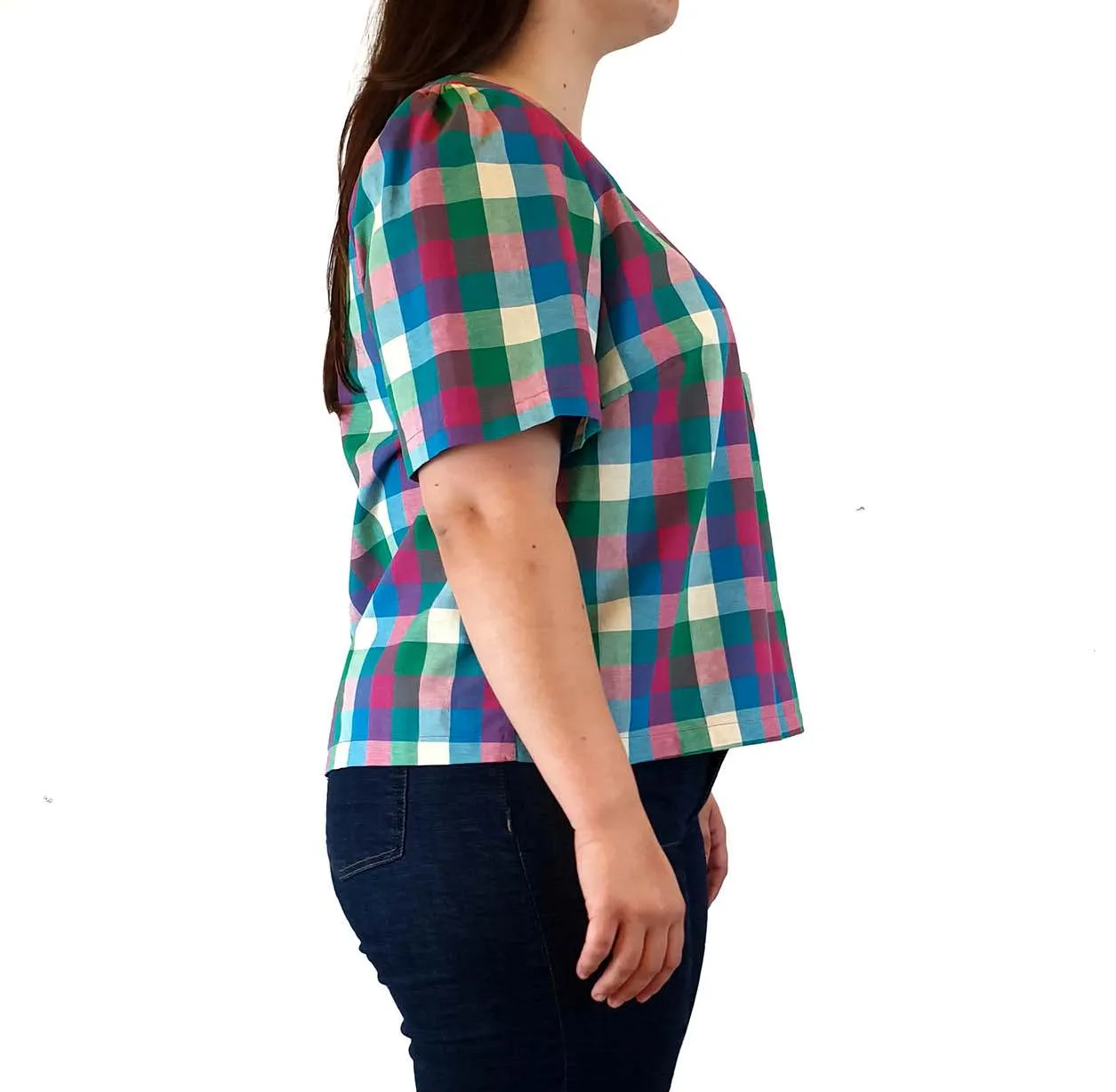 Princess Highway pink/green check print to size 16
