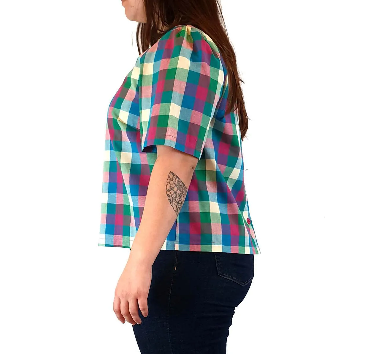 Princess Highway pink/green check print to size 16