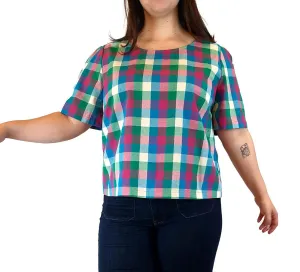 Princess Highway pink/green check print to size 16