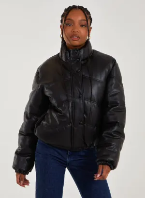 PU Faux Down Jacket