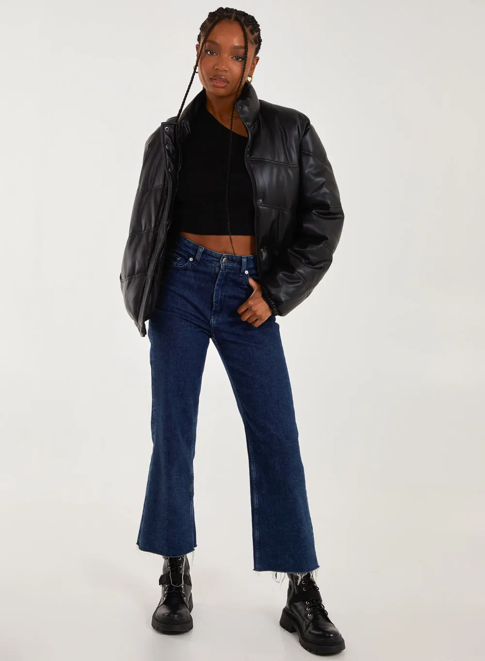PU Faux Down Jacket