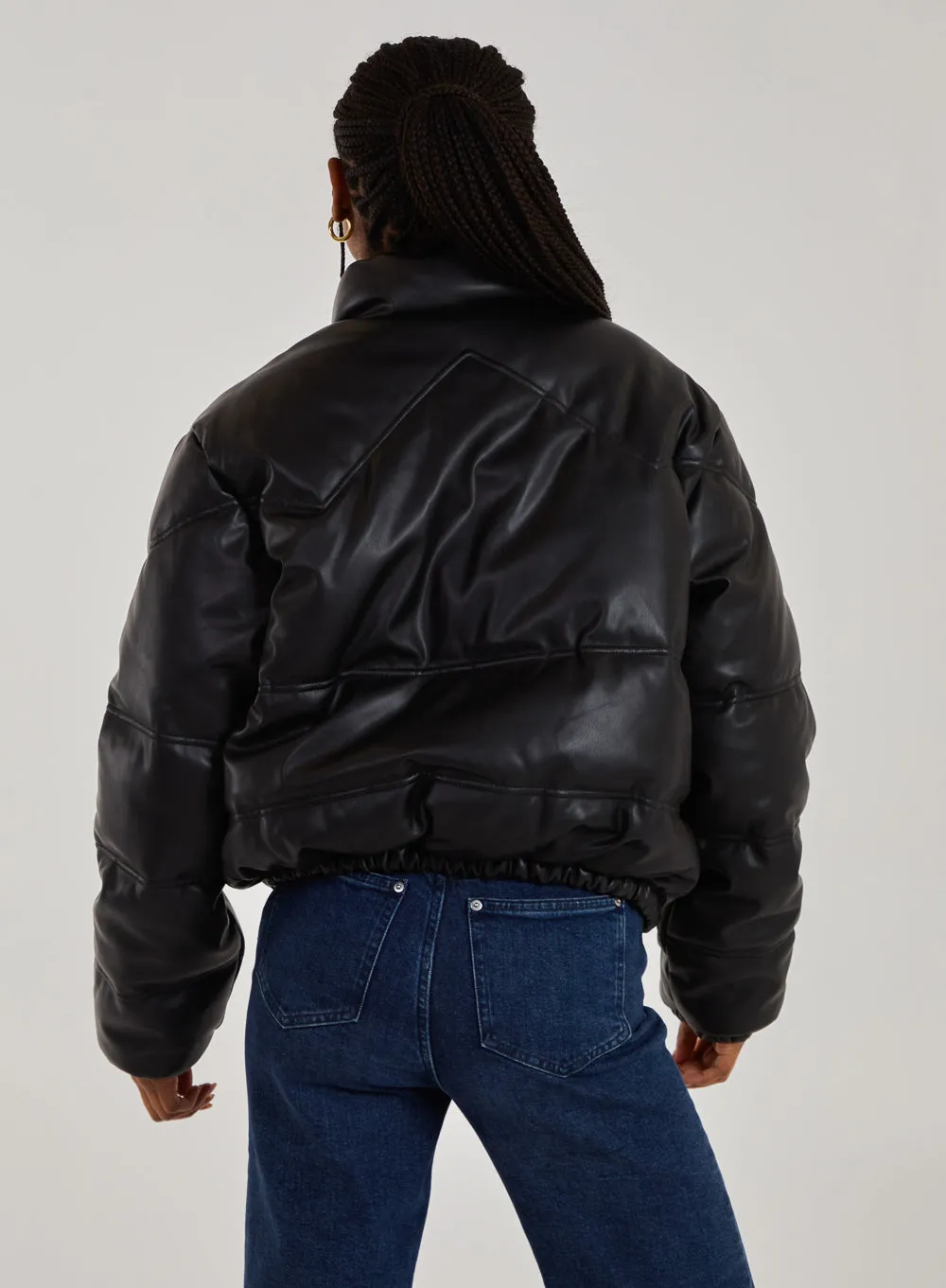 PU Faux Down Jacket