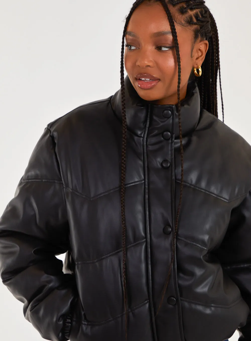 PU Faux Down Jacket