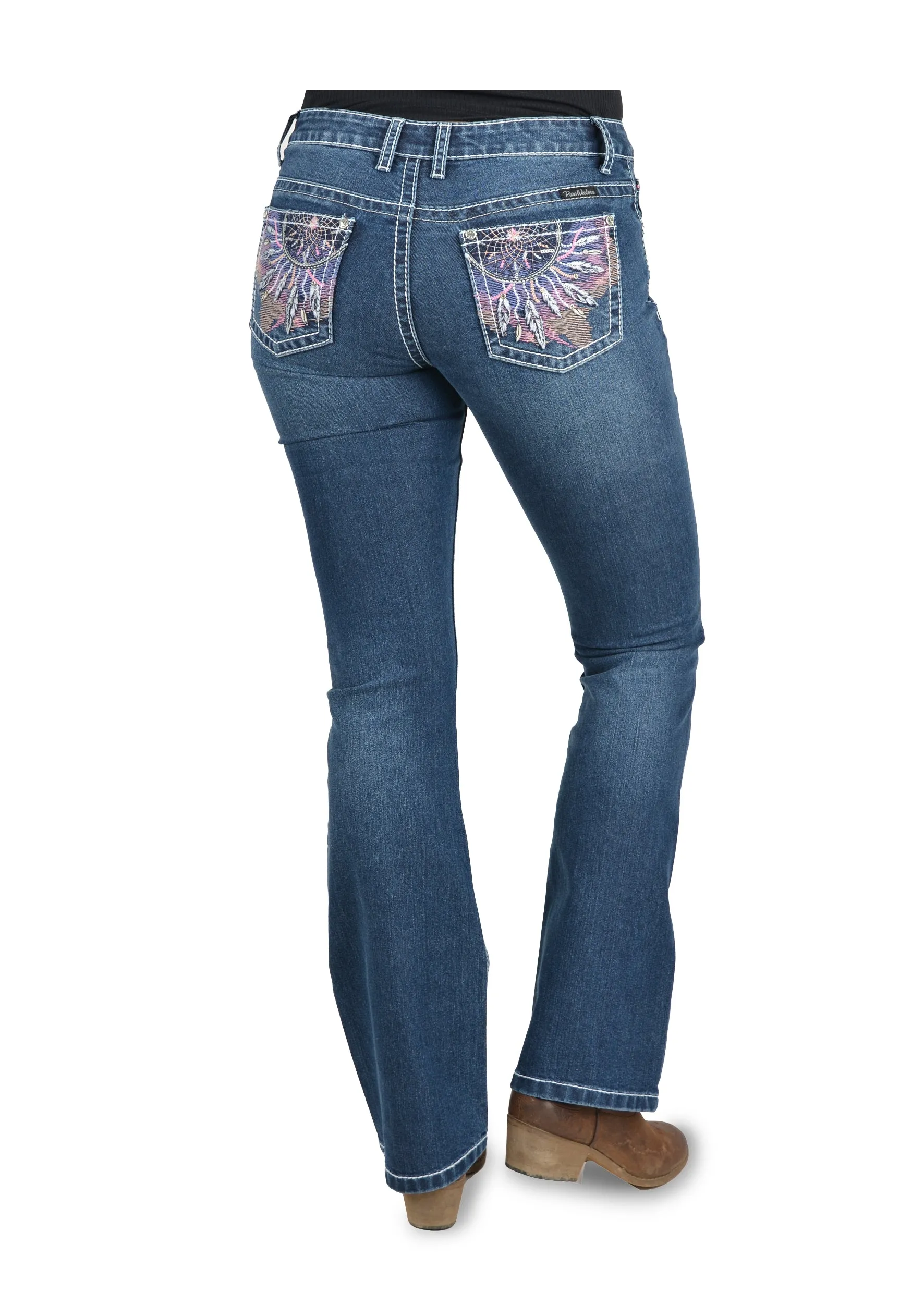 Pure Western Wmns Willa Bootcut Jean - 32 Leg - Renovation Sale