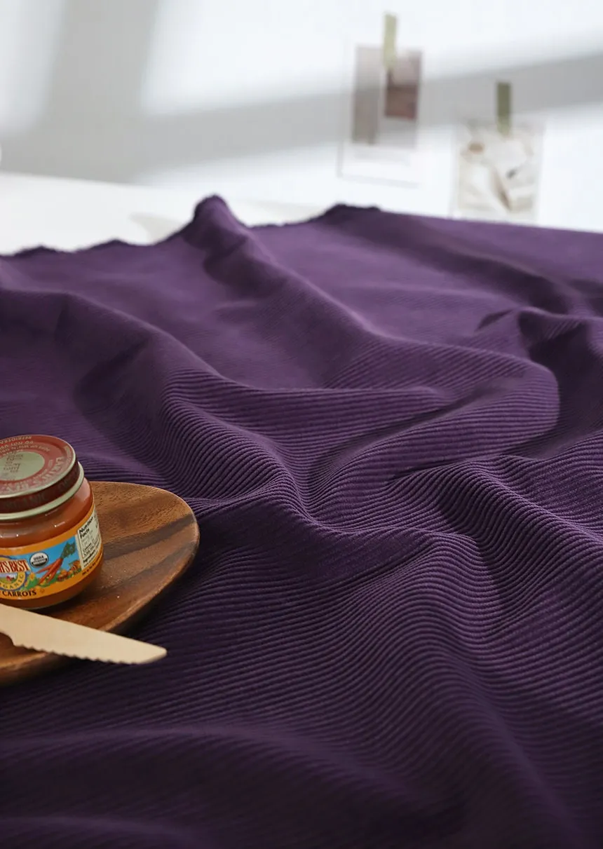 Purple Corduroy, Purple 8 Wales Cotton Corduroy, Medium Wale Cotton Corduroy, 59 inches wide, Quality Korean Fabric - By the Yard GJ 49478