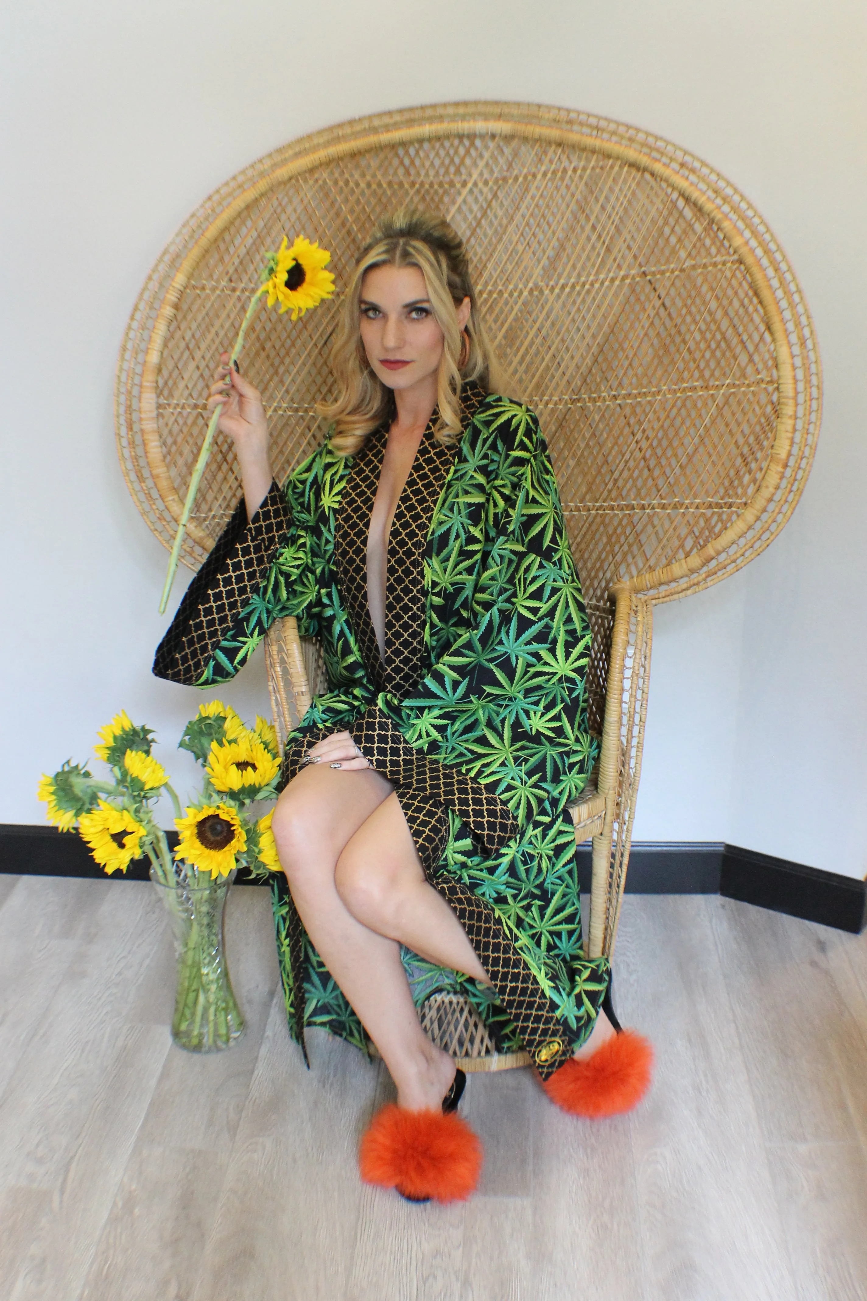 "Cannabis Leaf" Long Kimono