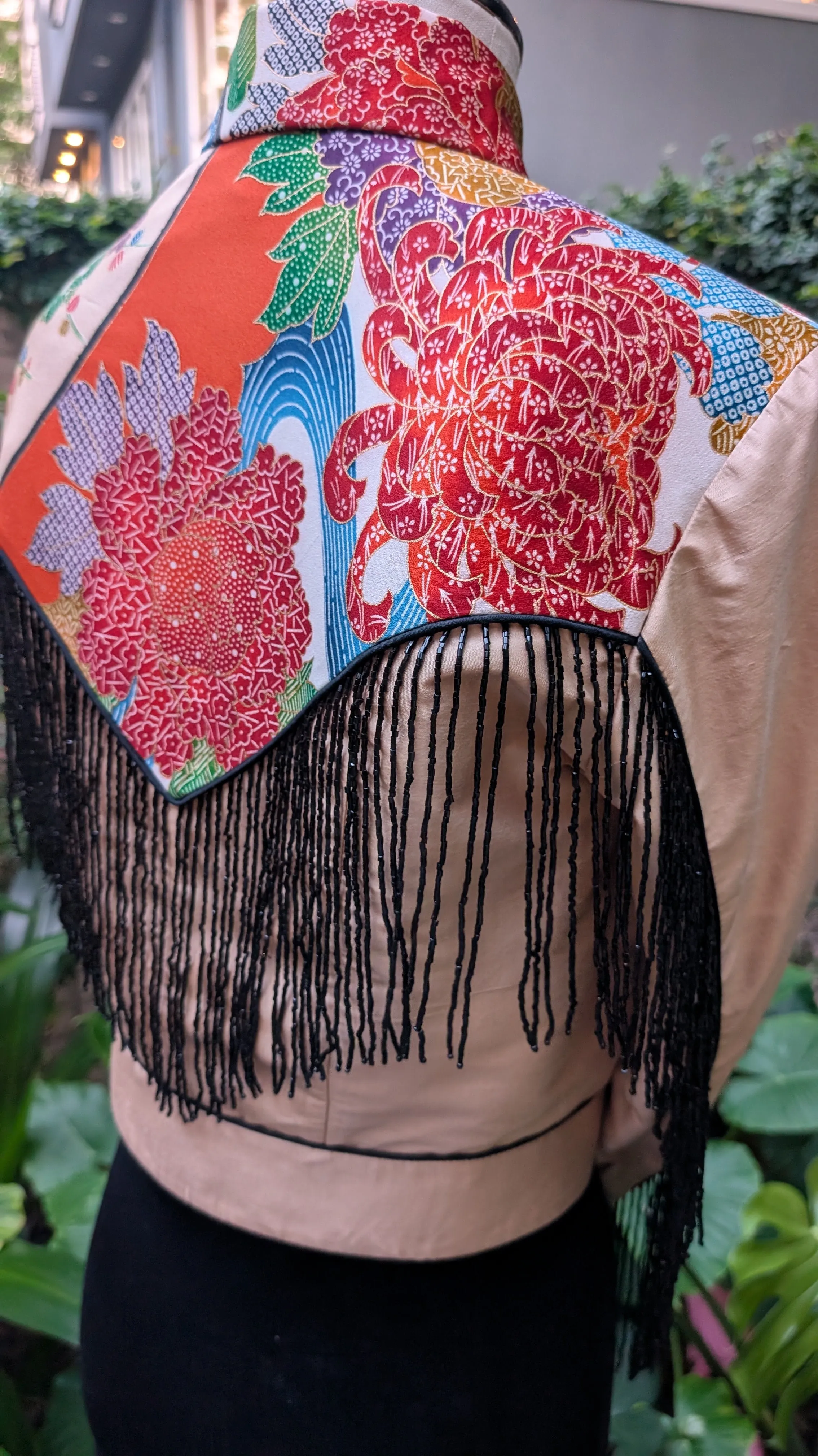 "Osaka Cowgirl" Reimagined Vintage Kimono - Kimono Zulu Artist Collaboration with Judy Masliyah