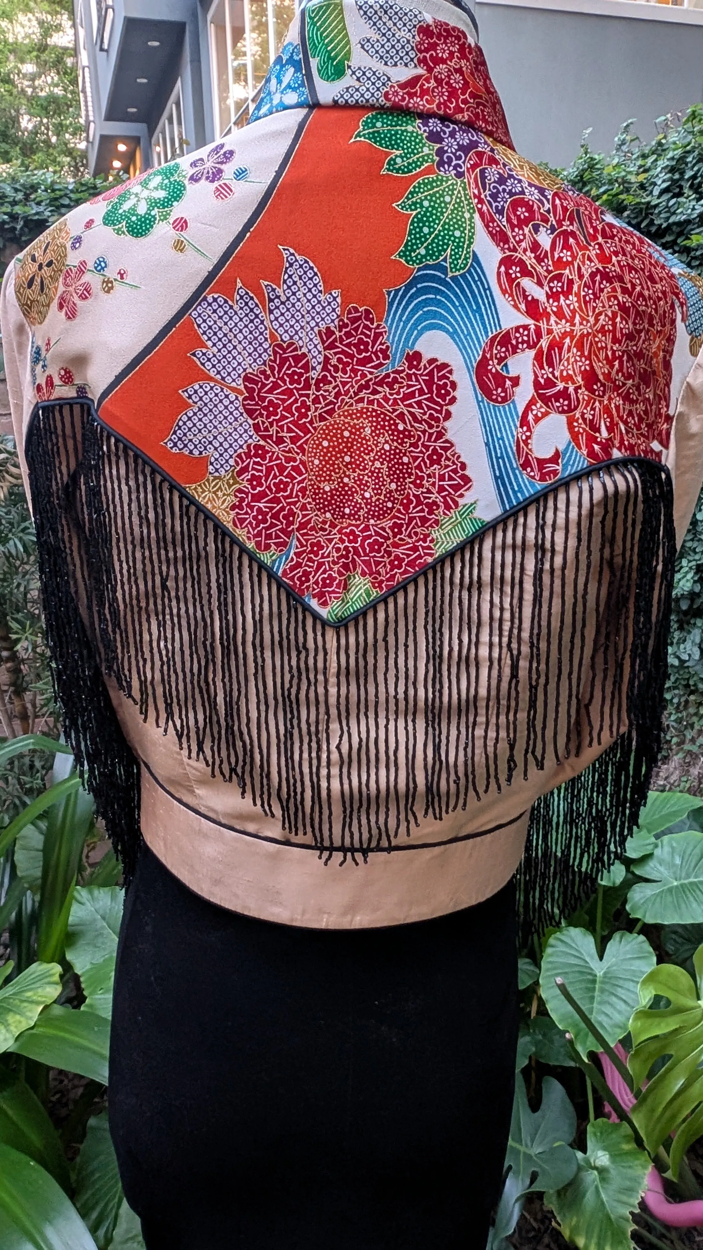 "Osaka Cowgirl" Reimagined Vintage Kimono - Kimono Zulu Artist Collaboration with Judy Masliyah