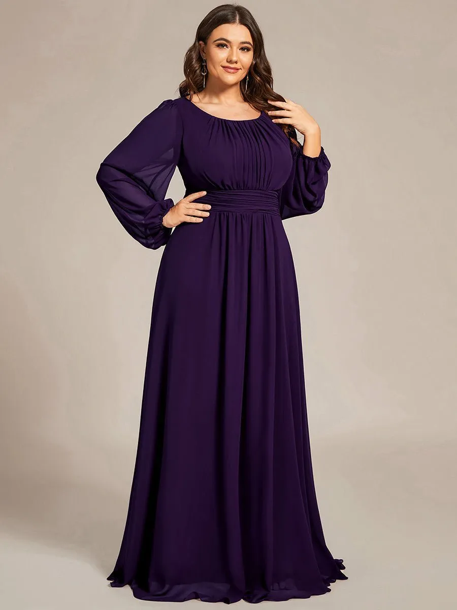 Rachel boat neck full sleeve evening or bridesmaid gown