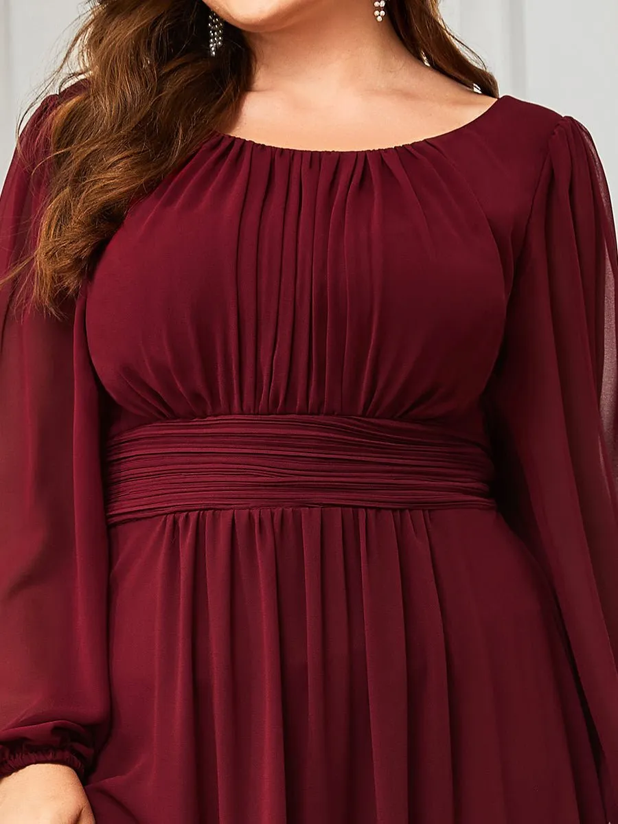 Rachel boat neck full sleeve evening or bridesmaid gown