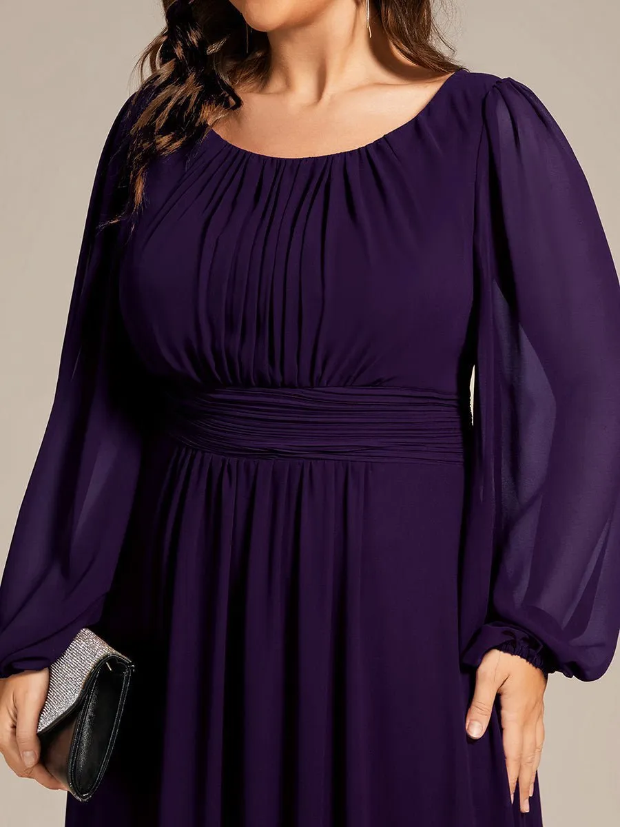 Rachel boat neck full sleeve evening or bridesmaid gown