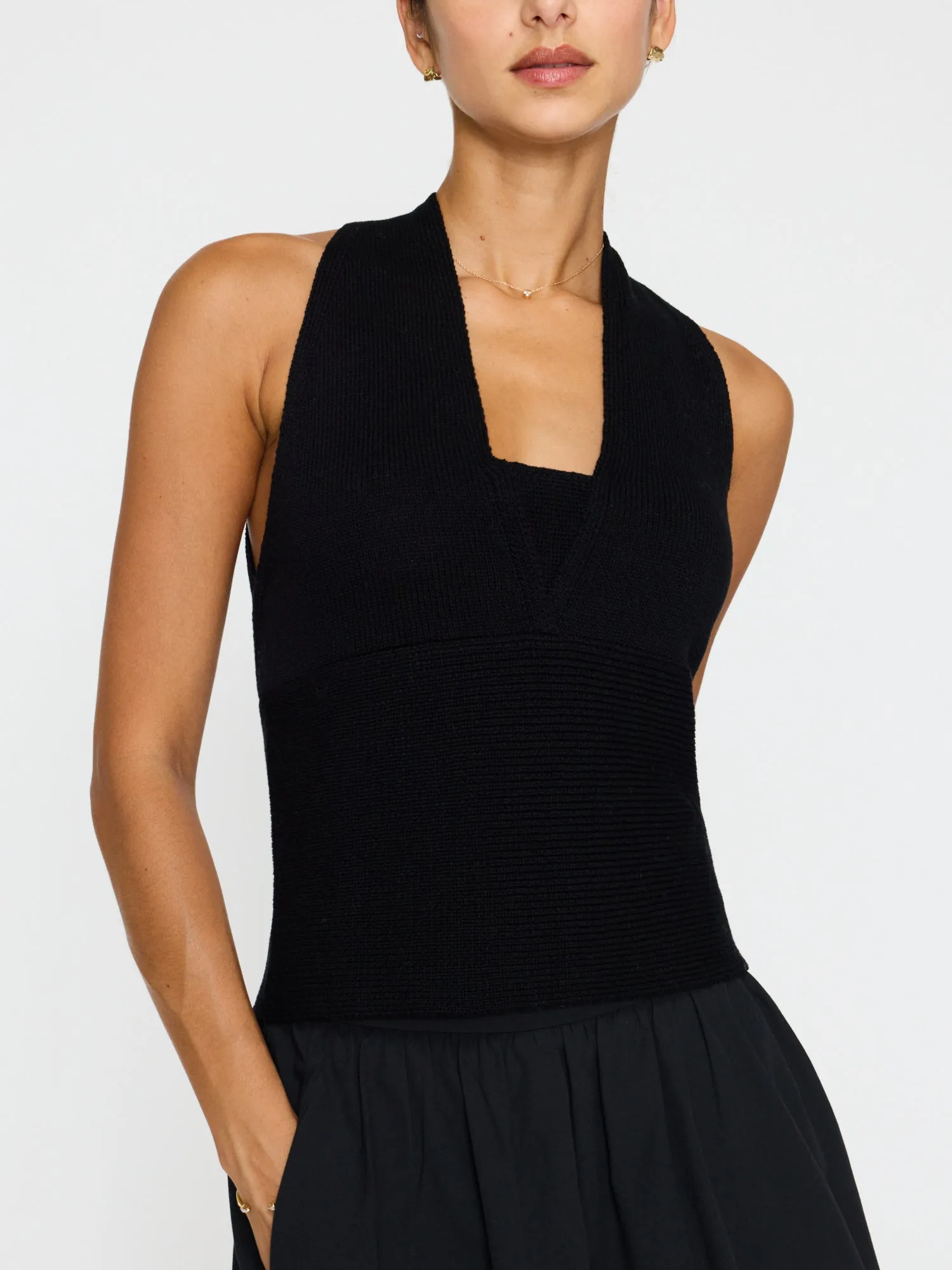 RAMONA HALTER TOP IN BLACK ONYX
