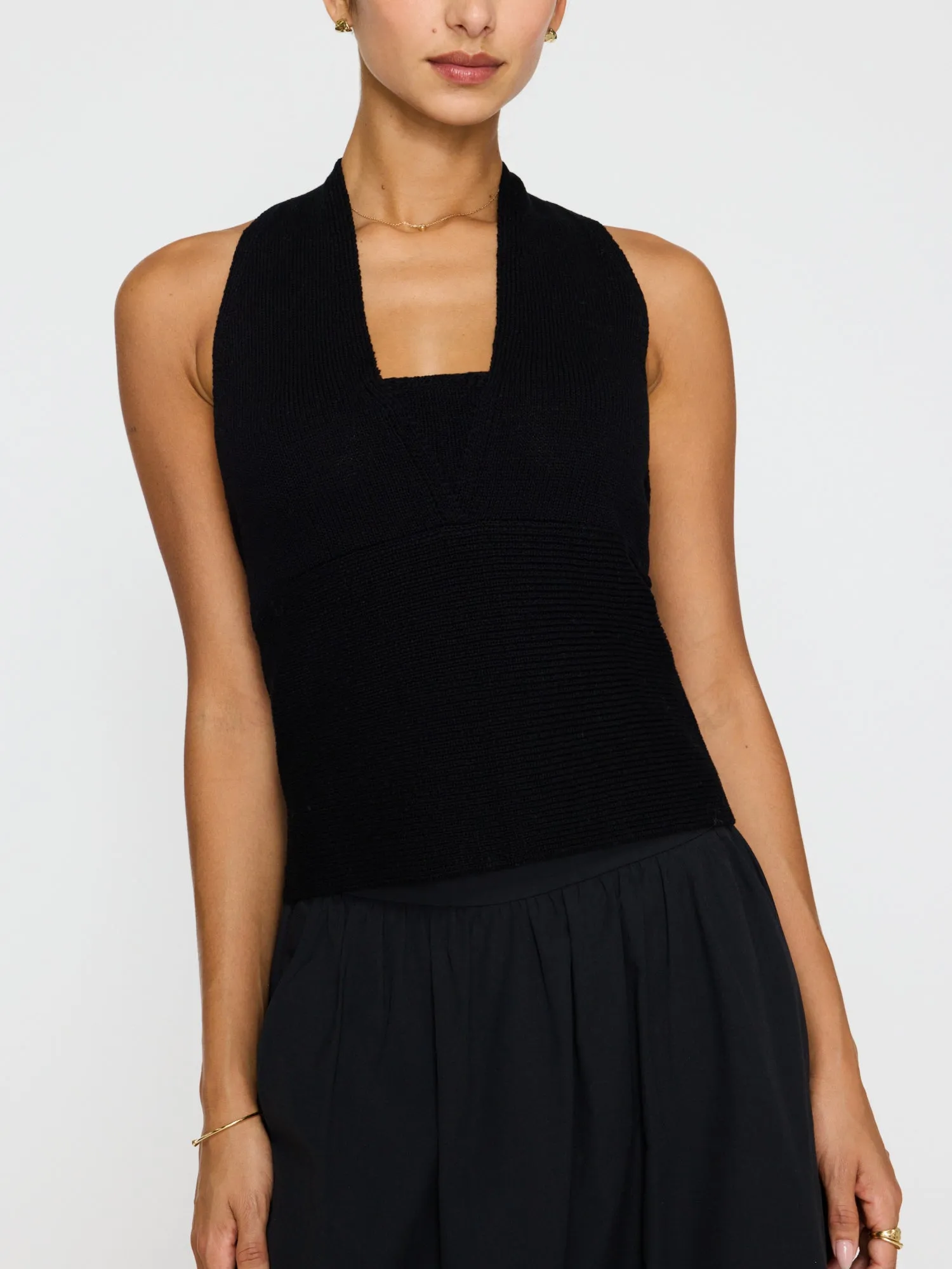 RAMONA HALTER TOP IN BLACK ONYX