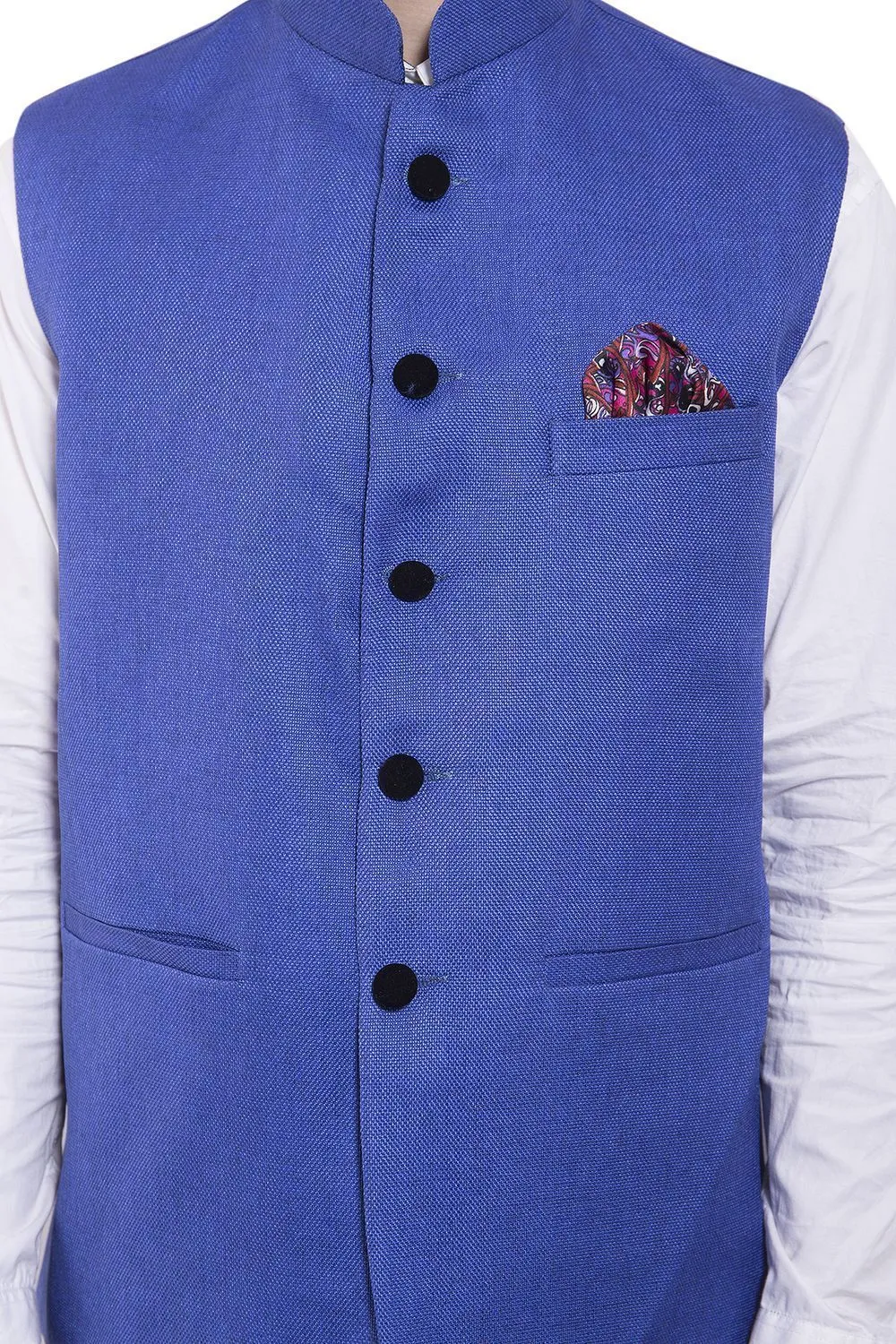 Rayon Blue Modi Nehru Jacket