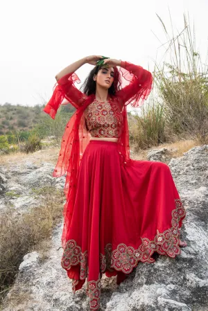 Red Lehanga Set