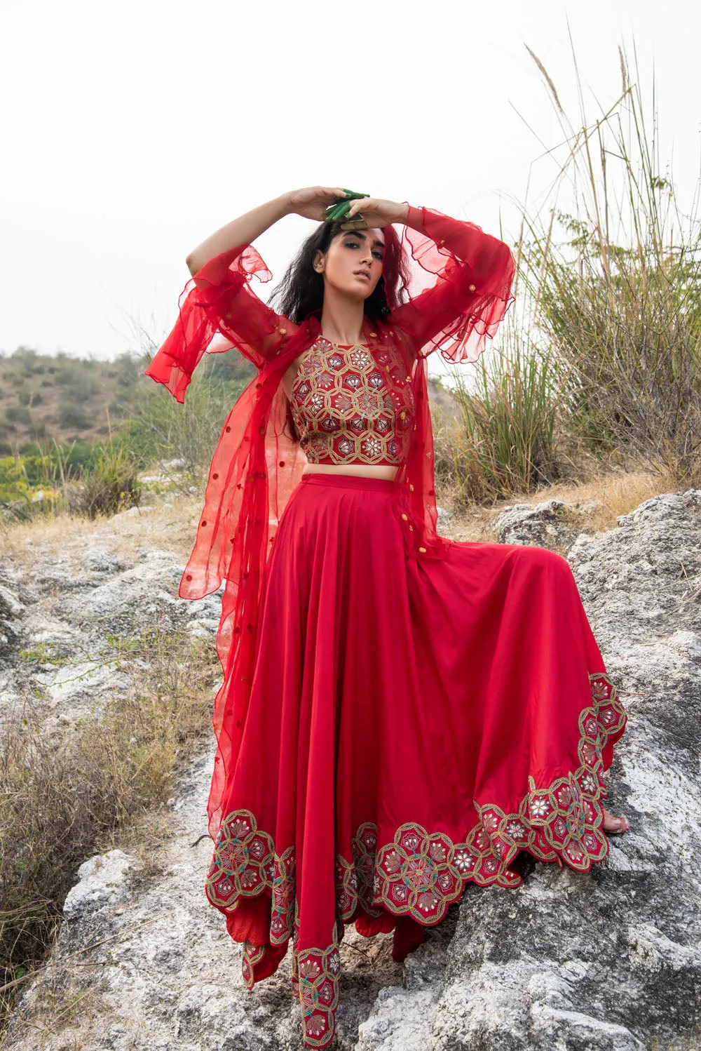 Red Lehanga Set