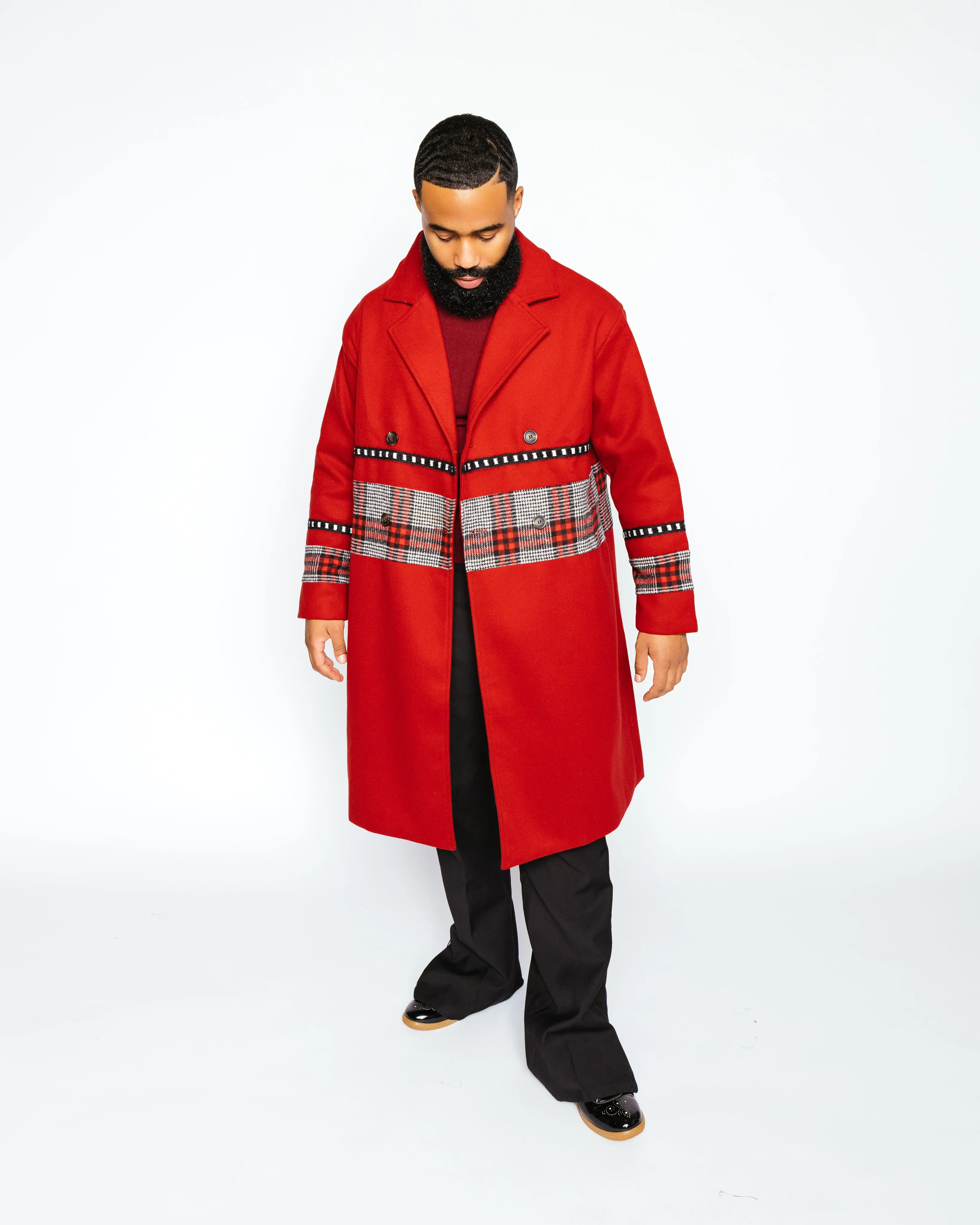 Red Light Weight Wool Coat