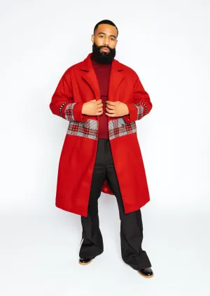 Red Light Weight Wool Coat