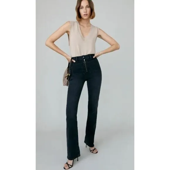 Reformation Peyton Zip Ultra High Rise Bootcut Jeans Sz. 25