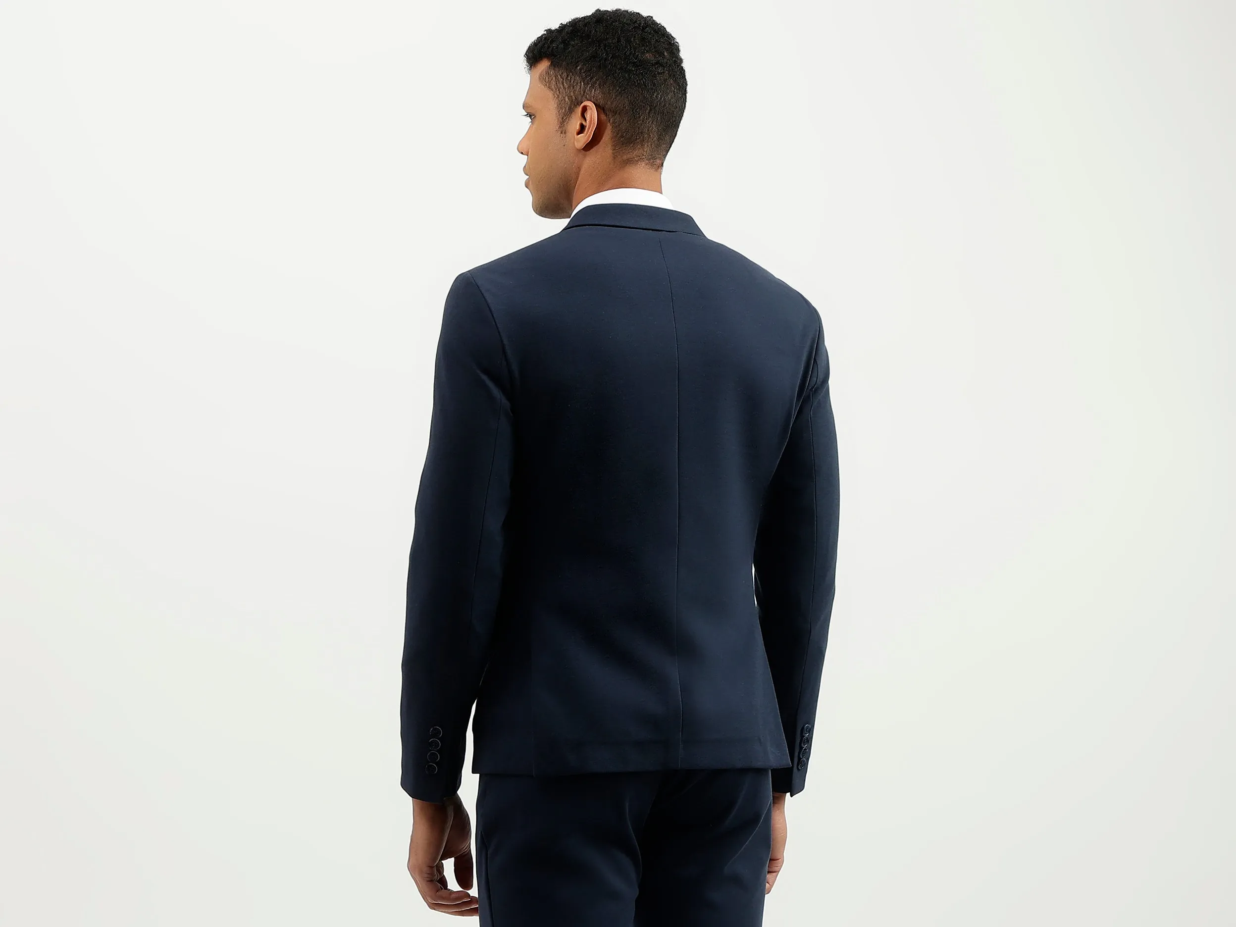 Regular Fit Lapel Collar Solid Blazer