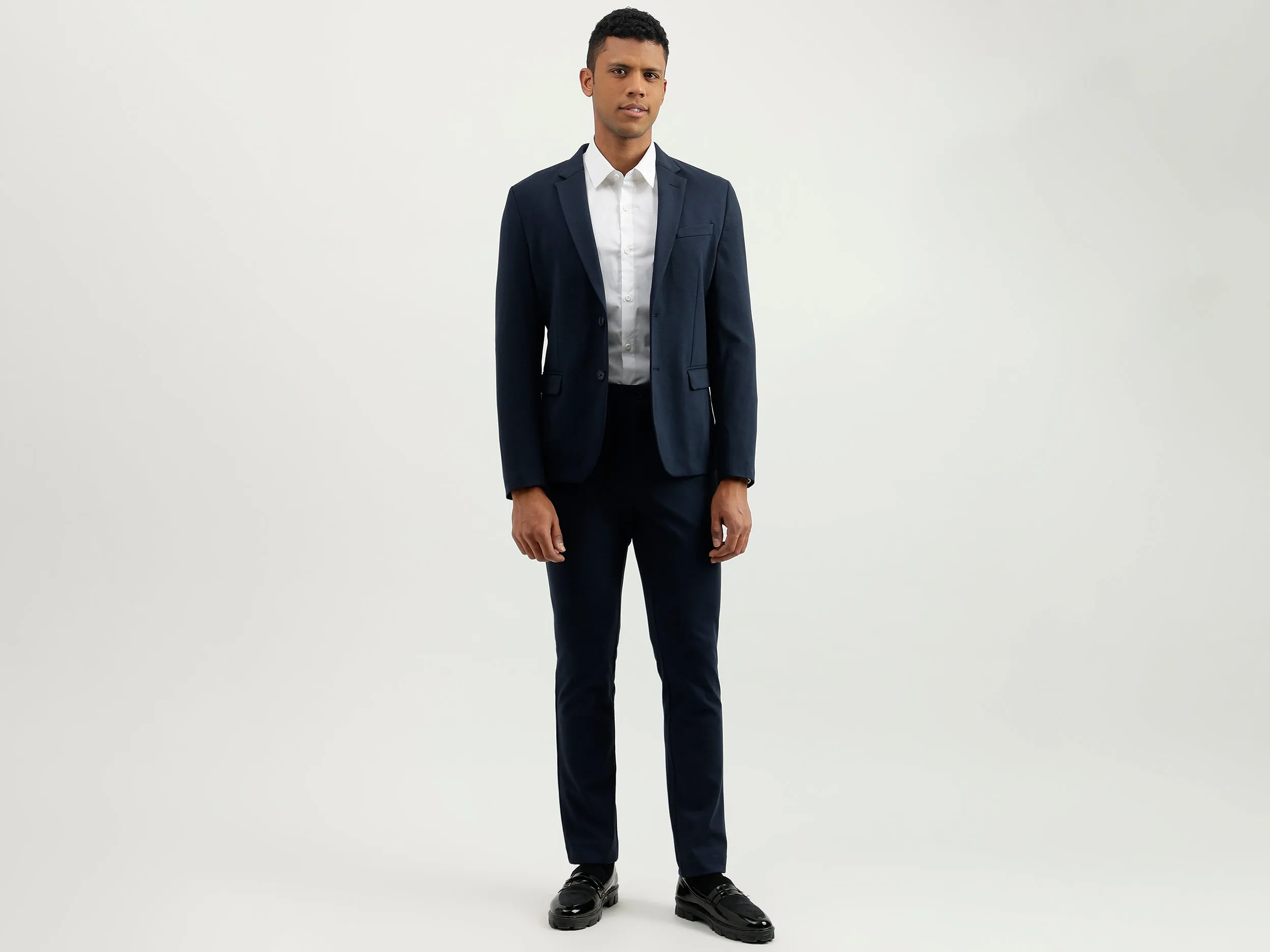 Regular Fit Lapel Collar Solid Blazer