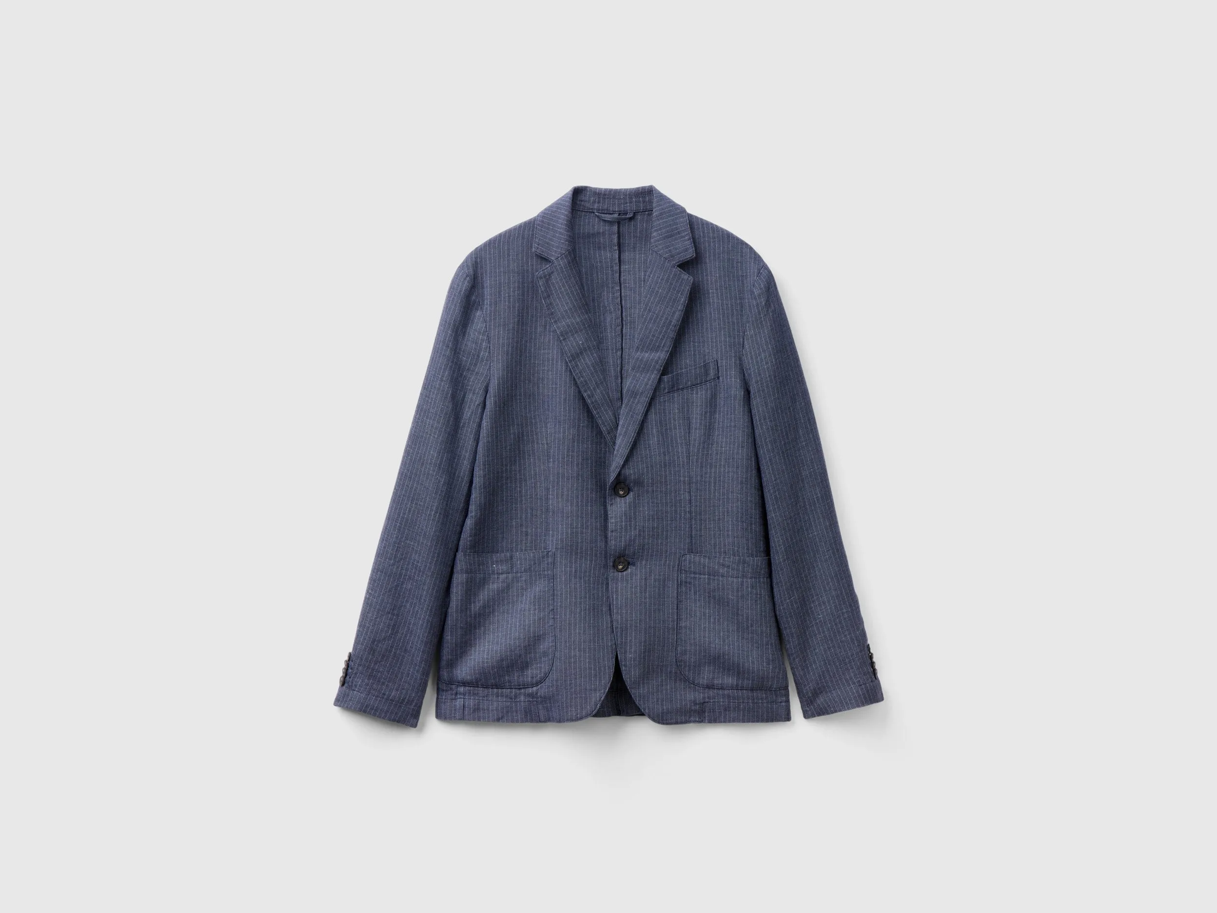 Regular Fit Notched Lapel Collar Stripe Blazer