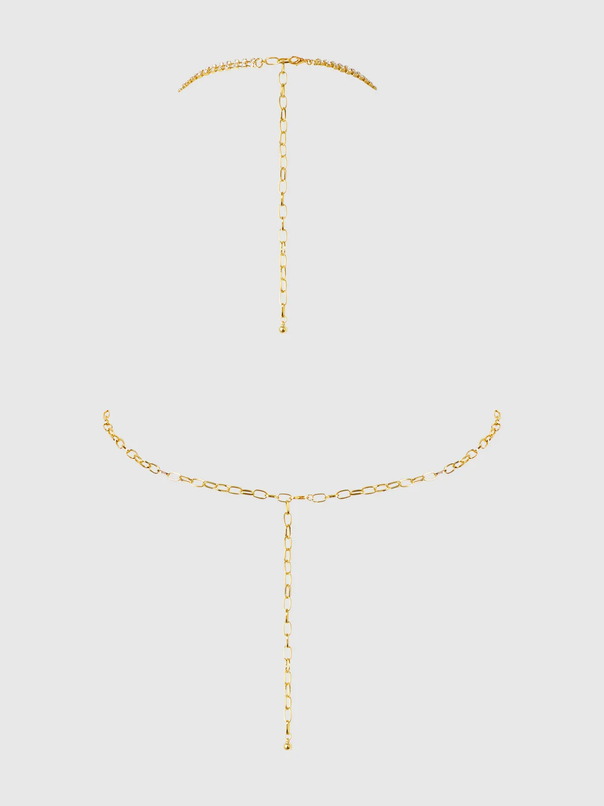 Rhinestone Net Halter with Openable Front