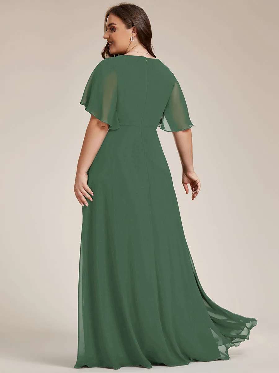 Robe de soirée élégante en mousseline de soie avec manches flottantes