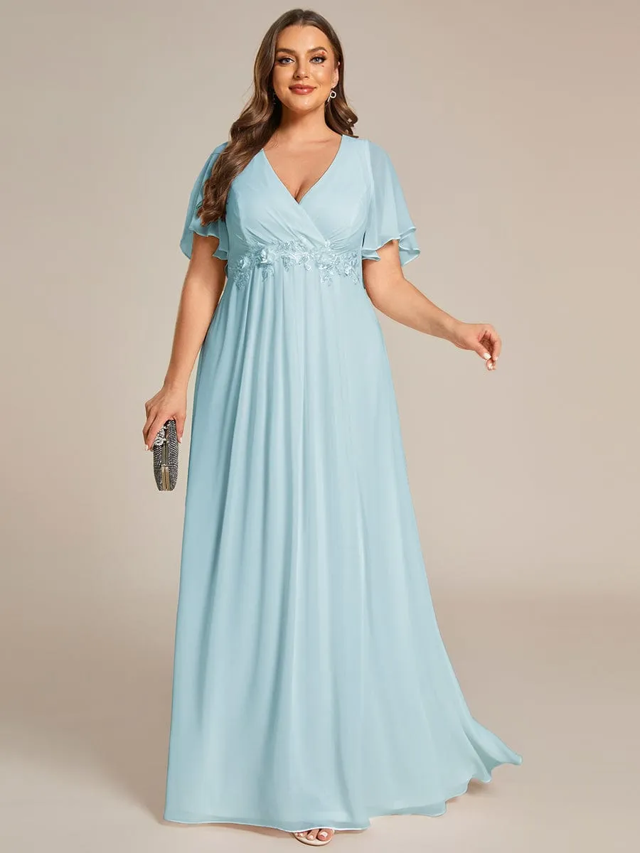 Robe de soirée élégante en mousseline de soie avec manches flottantes