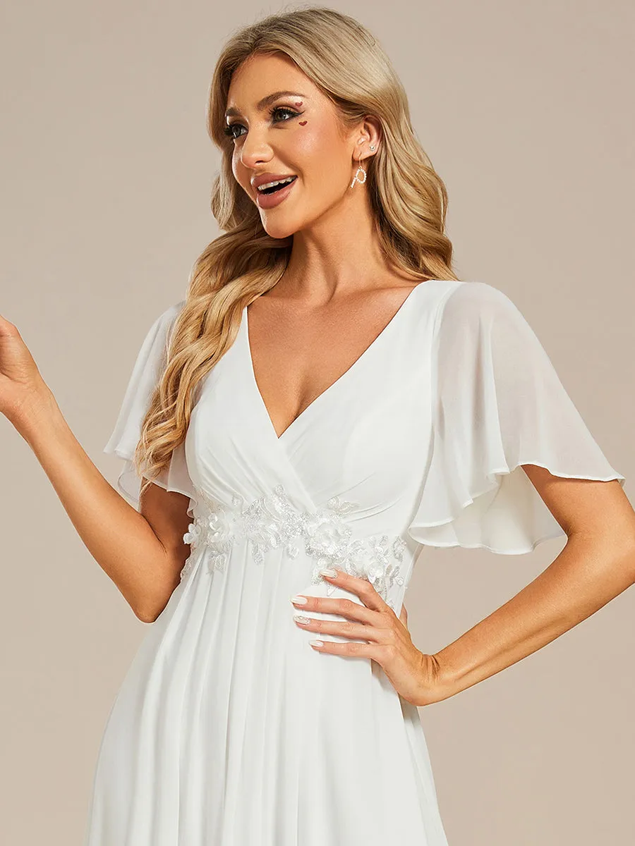 Robe de soirée élégante en mousseline de soie avec manches flottantes